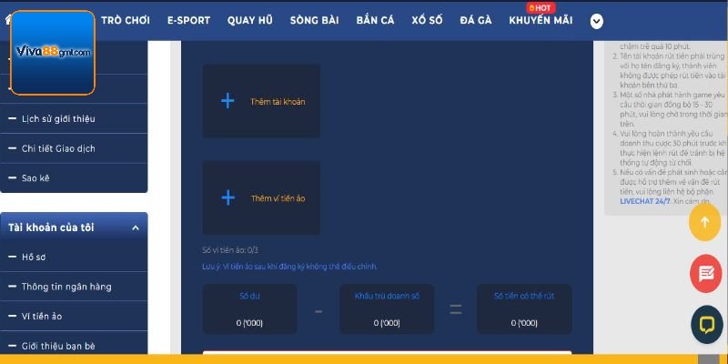 Rút Tiền Viva88 - Thao Tác Đổi Thưởng Đơn Giản, Hiệu Quả - SPINRIVO96
